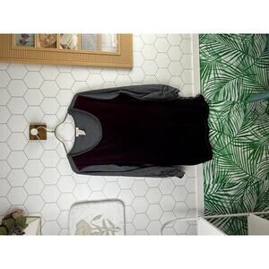 Sundance 3/4 Sleeve Red Velvet Front Panel Gray Tunic Top - Size - Large